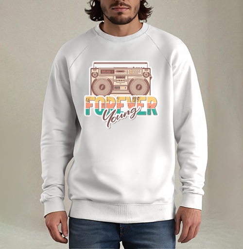 Фотография футболки Ретро бумбокс FOREVER Young винтажный принт
