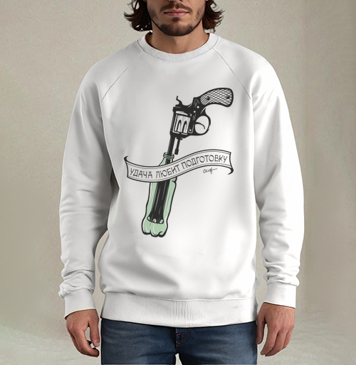 Фотография футболки Удача любит подготовку - револьвер