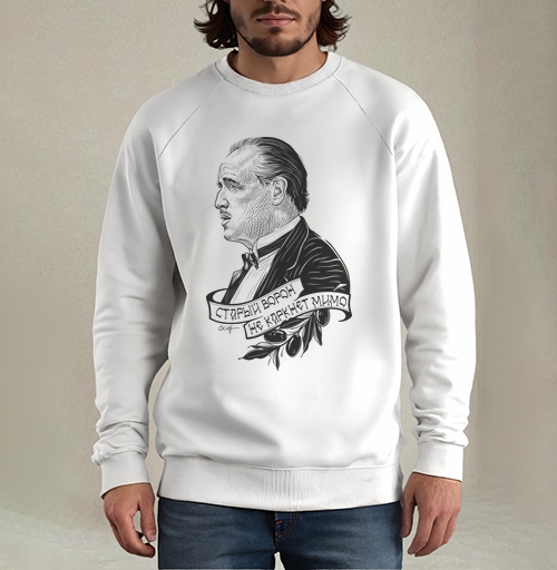 Фотография футболки Старый ворон не каркнет мимо