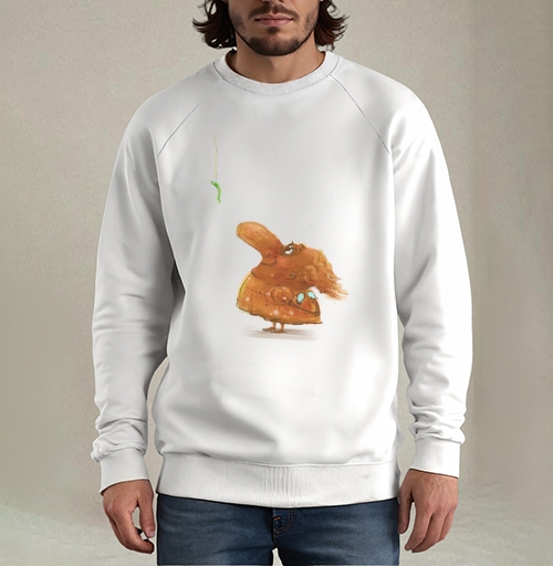 Фотография футболки Человек Вглядывается В Зеленую Гусеницу