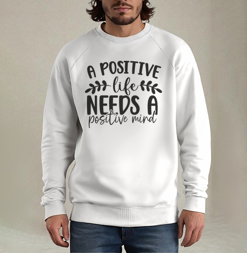 Фотография футболки Positive Life Needs Positive Mind Позитивная Жизнь Требует Позитивного Разума