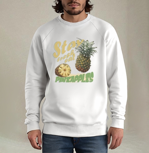 Фотография футболки Свежий ананас с натуральной текстурой и надписями pineapples