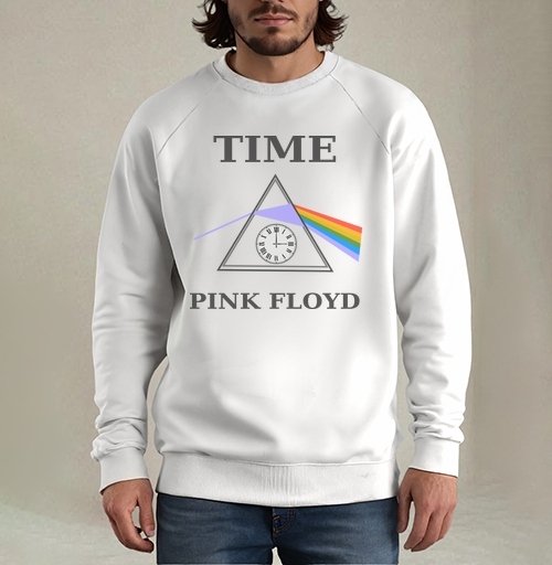 Фотография футболки Преобразование света через время с часами Pink Floyd
