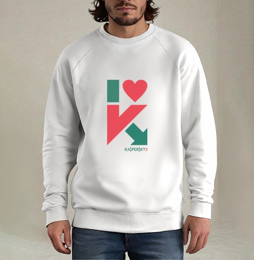 Фотография футболки Стильный логотип I love Kaspersky с сердцем и стрелкой