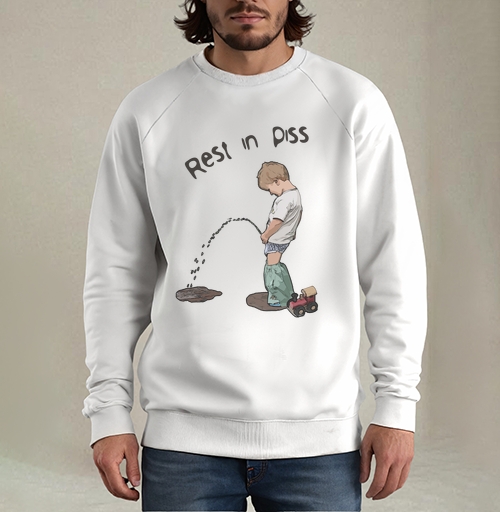 Фотография футболки Ироничная футболка REST IN PISS с забавным принтом