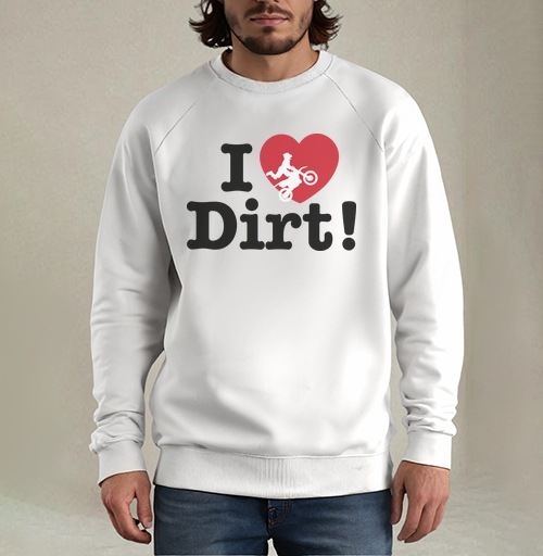 Фотография футболки Футболка I ❤️ Dirt – страсть к мотокроссу и грязи