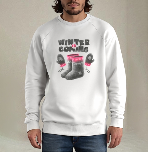Фотография футболки Зимняя уютная пара: валенки и варежки «Winter Is Coming»