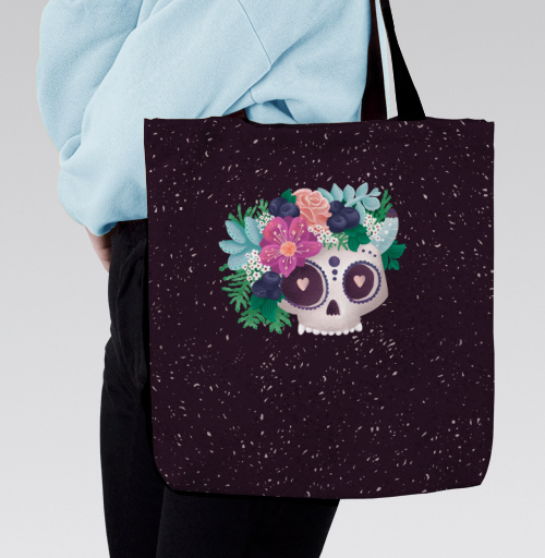 Фотография футболки Сахарный череп с сочными суккулентами и ягодами немного смерти и любви