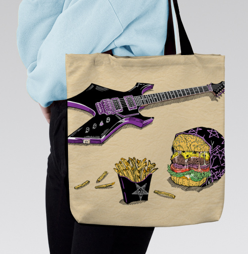 Фотография футболки Фаст фуд в стиле метал.