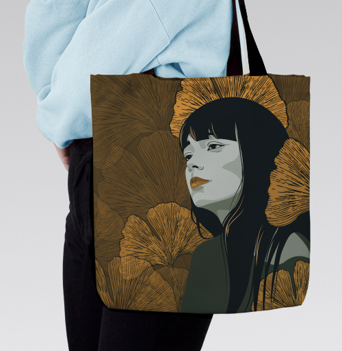 Фотография футболки Девушка в осенних листьях