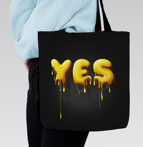 Фотография футболки Объемные желтые капающие буквы да Yes
