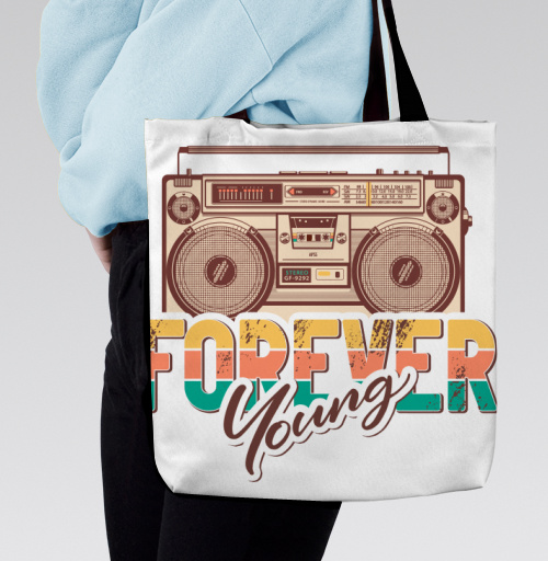 Фотография футболки Ретро бумбокс FOREVER Young винтажный принт