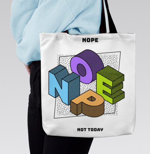 Фотография футболки Яркая 3D-композиция NOPE с дерзким отказом
