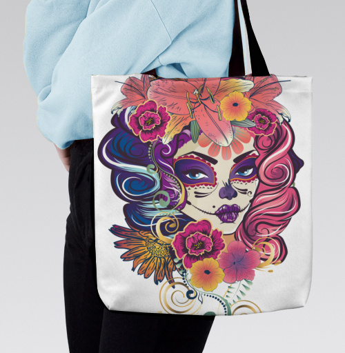 Фотография футболки Портрет девушки с калавера макияжем