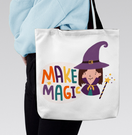 Фотография футболки Девочка волшебница с палочкой создай магию make magic