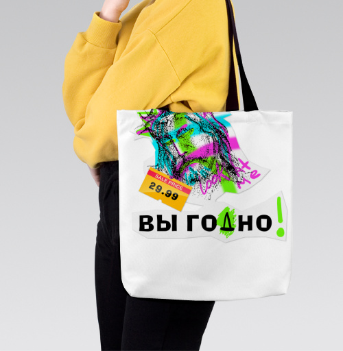 Фотография футболки Яркий портрет с надписью Вы годно для стильных