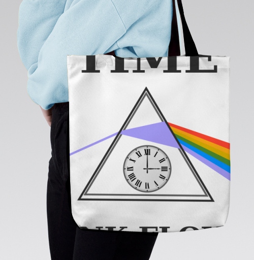 Фотография футболки Преобразование света через время с часами Pink Floyd