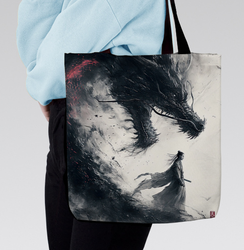 Фотография футболки Воин и дракон