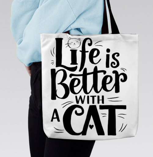 Фотография футболки Life Is Better With A Cat Жизнь Лучше С Котом