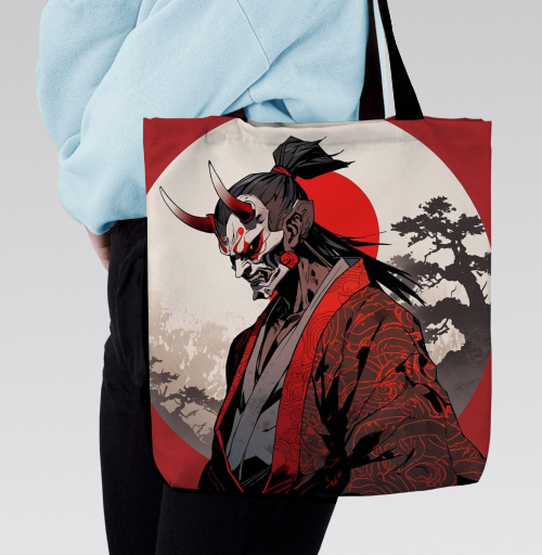 Фотография футболки Warrior Demon in Traditional Kimono / Воин демон самурай в маске