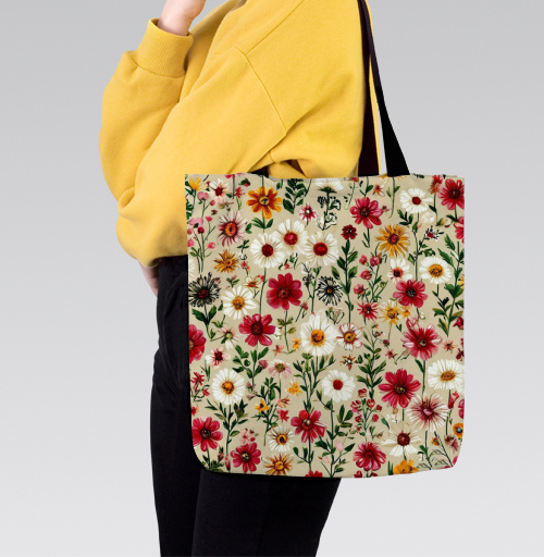 Фотография футболки Vintage Wildflower Meadow Garden Pattern / Винтажный луг садовый полевые цветы