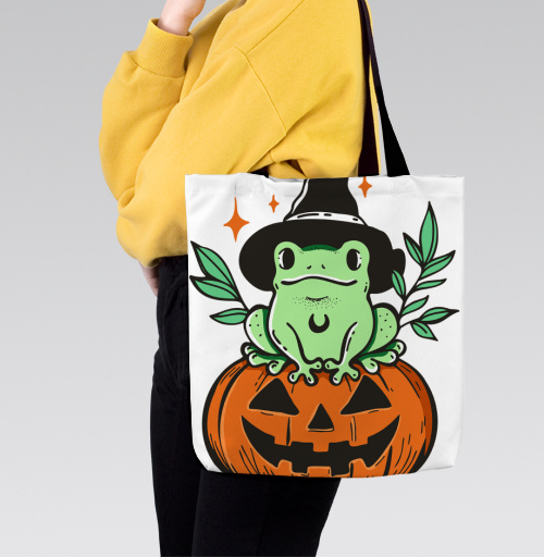 Фотография футболки Witch Frog Pumpkin / Ведьма Лягушка Магия Хэллоуина Октябрь