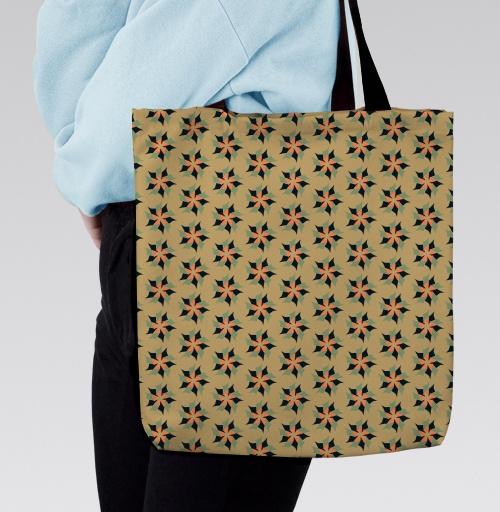 Фотография футболки Geometric Flower Pattern – Геометрический цветочный паттерн акцент для дома