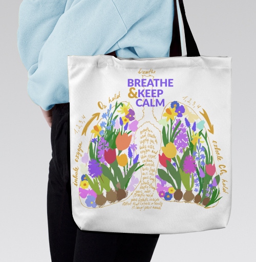 Фотография футболки Футболка с принтом легкие и цветы Breathe Calm