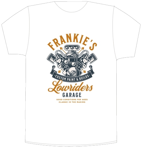 Фотография футболки Эмблема Frankie’s: Классика тюнинга и силы мотора