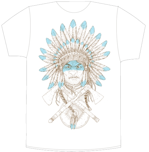Фотография футболки Native American Chief / Индейский вождь в перьях символ силы и достоинства