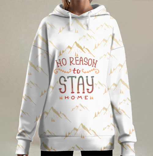 Фотография футболки Вдохновляющая иллюстрация NO REASON to STAY HOME