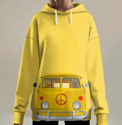 Фотография футболки Винтажный микроавтобус Volkswagen T1 в стиле хиппи
