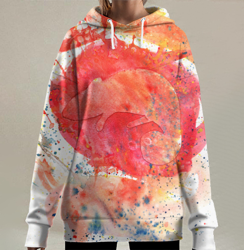 Фотография футболки Хамелеон в брызгах акварели