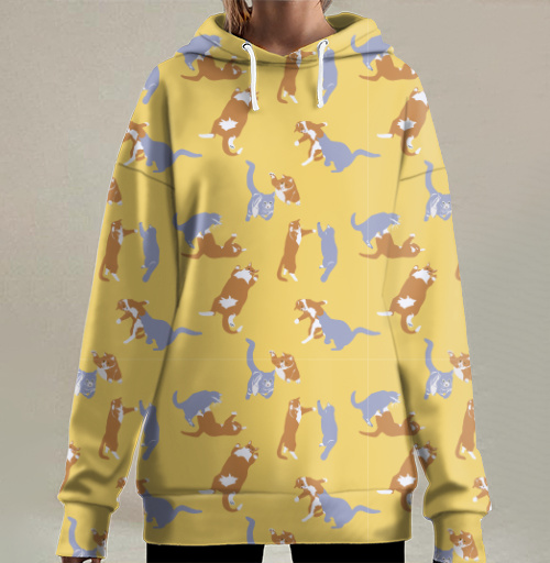 Фотография футболки Playful Pets Cats Pattern – Паттерн игры веселых котиков дизайн