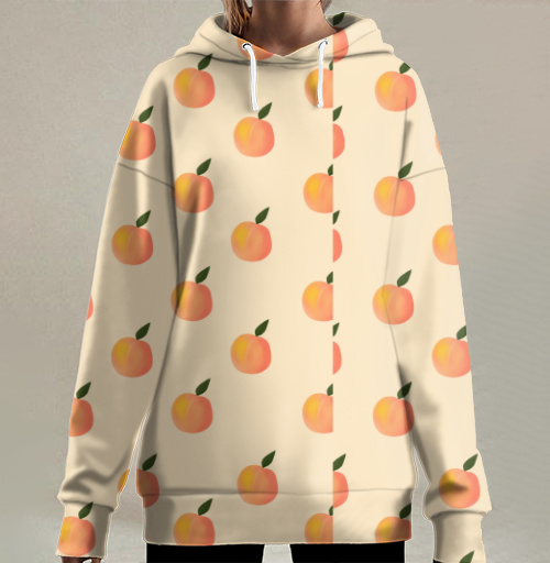 Фотография футболки Летний свежий оргазмический паттерн с сочными персиками