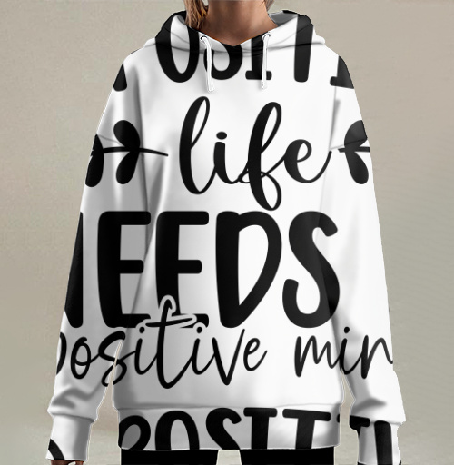Фотография футболки Positive Life Needs Positive Mind Позитивная Жизнь Требует Позитивного Разума