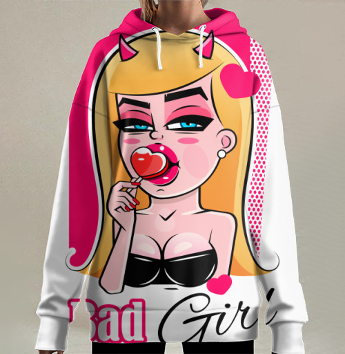 Фотография футболки Дерзкая девушка с леденцом и рогами Bad Girl