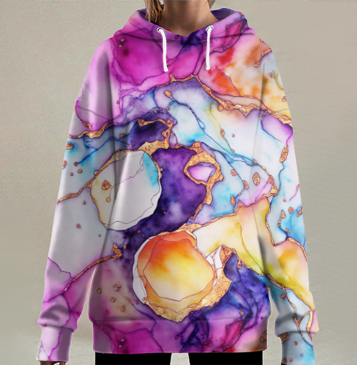 Фотография футболки Флюид-арт абстракция