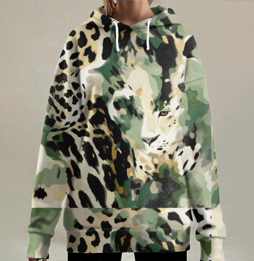 Фотография футболки Леопард в акварельном плетении