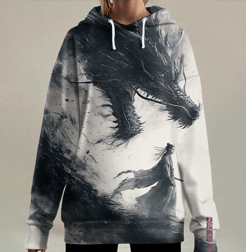 Фотография футболки Воин и дракон