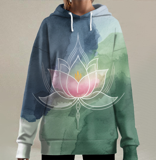 Фотография футболки Минималистичный цветной лотос арт