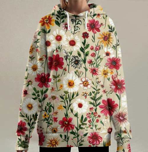 Фотография футболки Vintage Wildflower Meadow Garden Pattern / Винтажный луг садовый полевые цветы