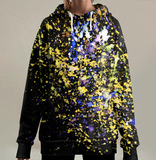 Фотография футболки Яркая экспрессия на фоне Abstract Paint Splashes Абстрактные брызги краски