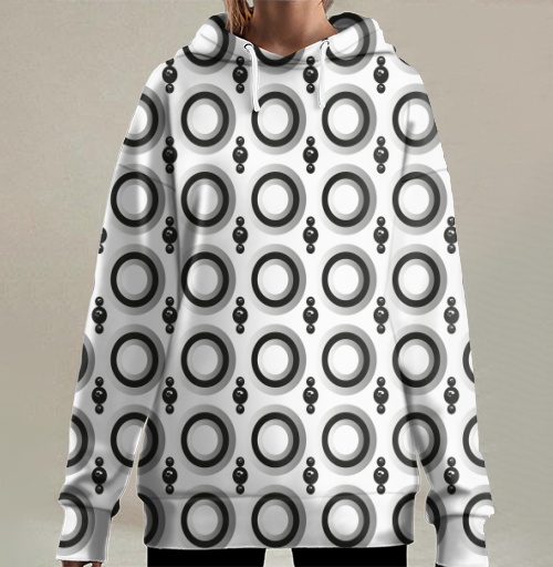 Фотография футболки Узор с кольцами и сферами Geometric pattern and black spheres