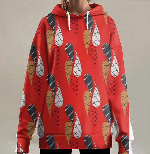 Фотография футболки Абстрактный графический узор лепестки / Abstract pattern red drops