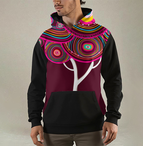 Фотография футболки Яркое абстрактное дерево с узорчатой кроной