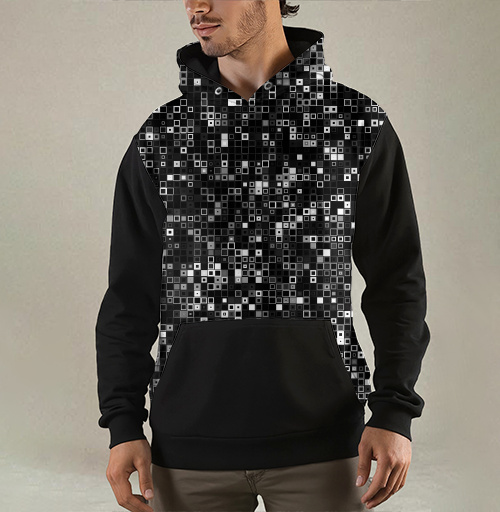 Фотография футболки Киберпанк glitch art пиксельная матрица QR мозаика