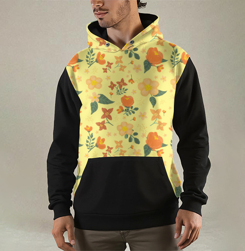 Фотография футболки Цветочный паттерн желтый