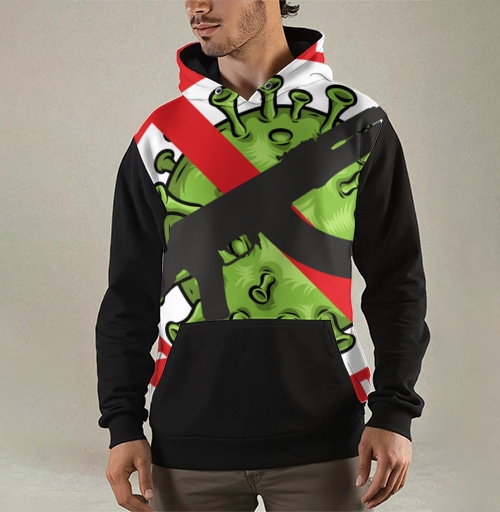 Фотография футболки Противозаразная агрессия коронавирус оружие на х