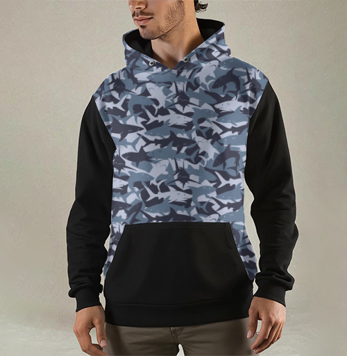 Фотография футболки Бесшовный паттерн Акулы